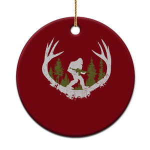 Bigfoot Gun Owner Ceramic Ornament Retro Deer Hunting Sasquatch Hunter Dad TS10 1pc Red Print Your Wear