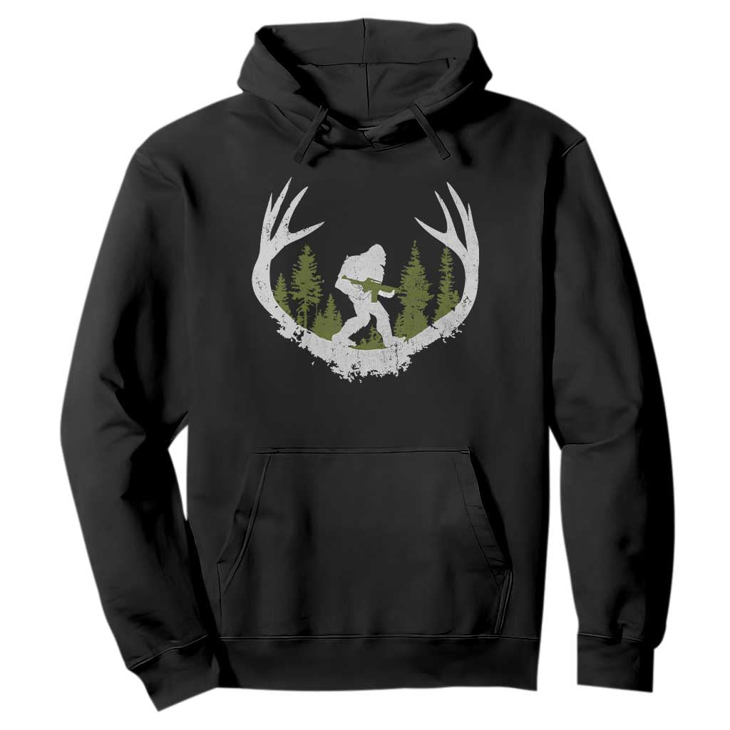 Bigfoot Gun Owner Hoodie Retro Deer Hunting Sasquatch Hunter Dad TS10 Black Print Your Wear