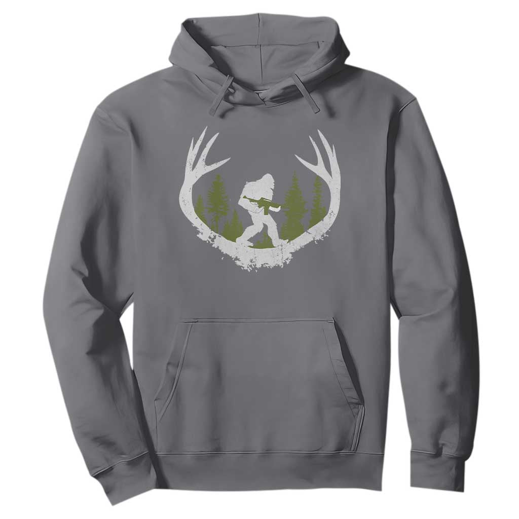Bigfoot Gun Owner Hoodie Retro Deer Hunting Sasquatch Hunter Dad TS10 Charcoal Print Your Wear