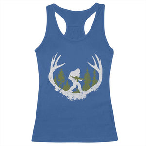 Bigfoot Gun Owner Racerback Tank Top Retro Deer Hunting Sasquatch Hunter Dad TS10 Royal Blue Print Your Wear