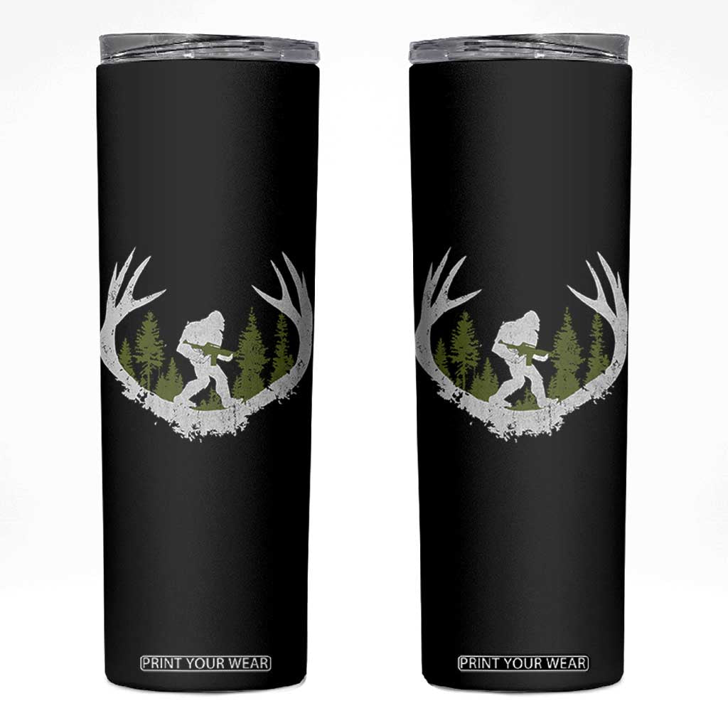 Bigfoot Gun Owner Skinny Tumbler Retro Deer Hunting Sasquatch Hunter Dad TS10 Black Print Your Wear