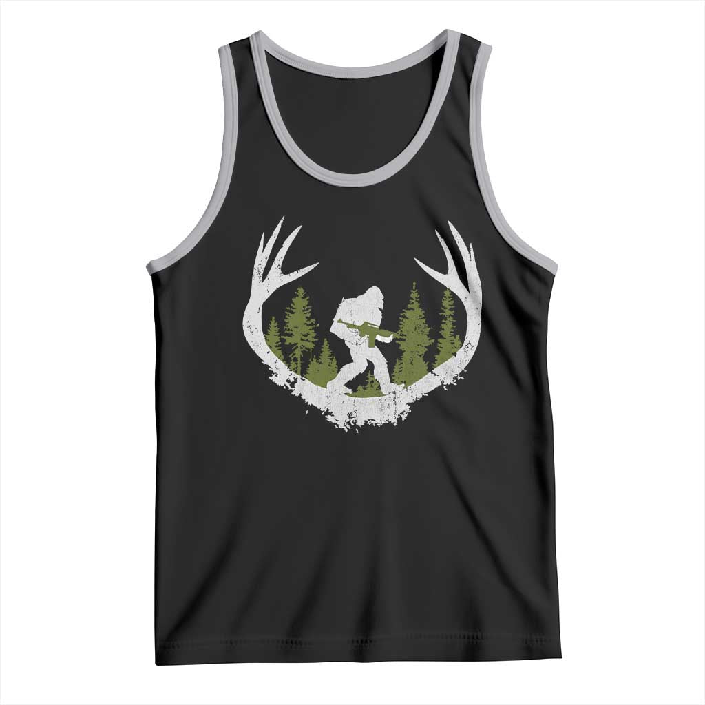 Bigfoot Gun Owner Tank Top Retro Deer Hunting Sasquatch Hunter Dad TS10 Black Athletic Heather Print Your Wear