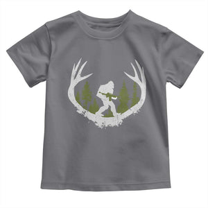 Bigfoot Gun Owner Toddler T Shirt Retro Deer Hunting Sasquatch Hunter Dad TS10 Charcoal Print Your Wear