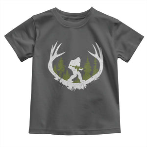 Bigfoot Gun Owner Toddler T Shirt Retro Deer Hunting Sasquatch Hunter Dad TS10 Dark Heather Print Your Wear