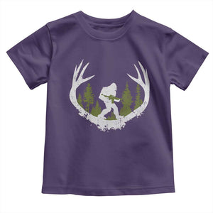 Bigfoot Gun Owner Toddler T Shirt Retro Deer Hunting Sasquatch Hunter Dad TS10 Purple Print Your Wear