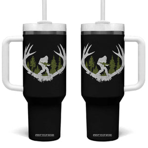 Bigfoot Gun Owner Tumbler With Handle Retro Deer Hunting Sasquatch Hunter Dad TS10 One Size: 40 oz Black Print Your Wear