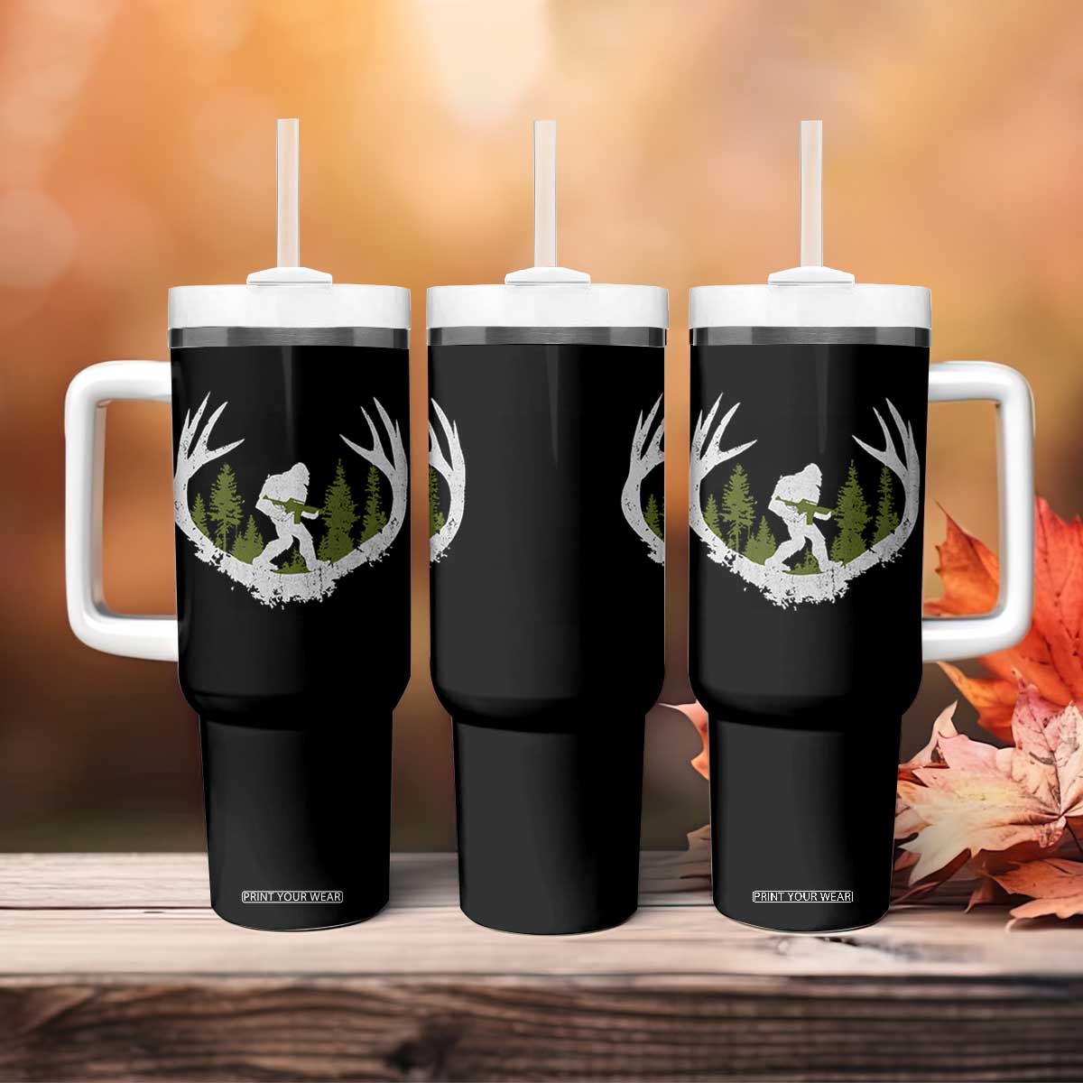 Bigfoot Gun Owner Tumbler With Handle Retro Deer Hunting Sasquatch Hunter Dad TS10 Print Your Wear