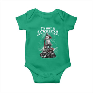 Funny Tis But A Scratch Medieval Warrior Knight Baby Onesie Funny Gift Sarcastic Quote TS10 Irish Green Print Your Wear