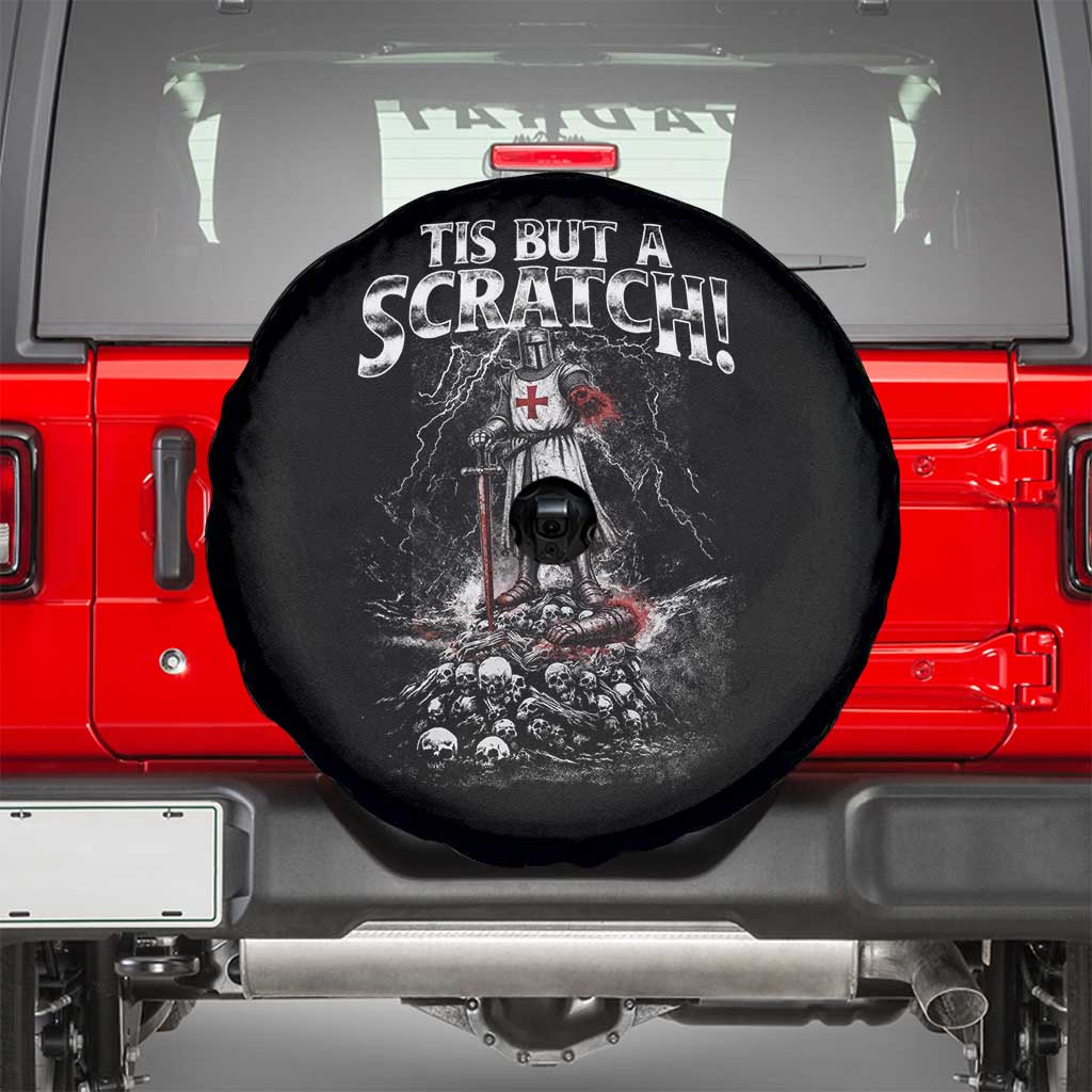 Funny Tis But A Scratch Medieval Warrior Knight Spare Tire Cover Funny Gift Sarcastic Quote TS10 Black Print Your Wear