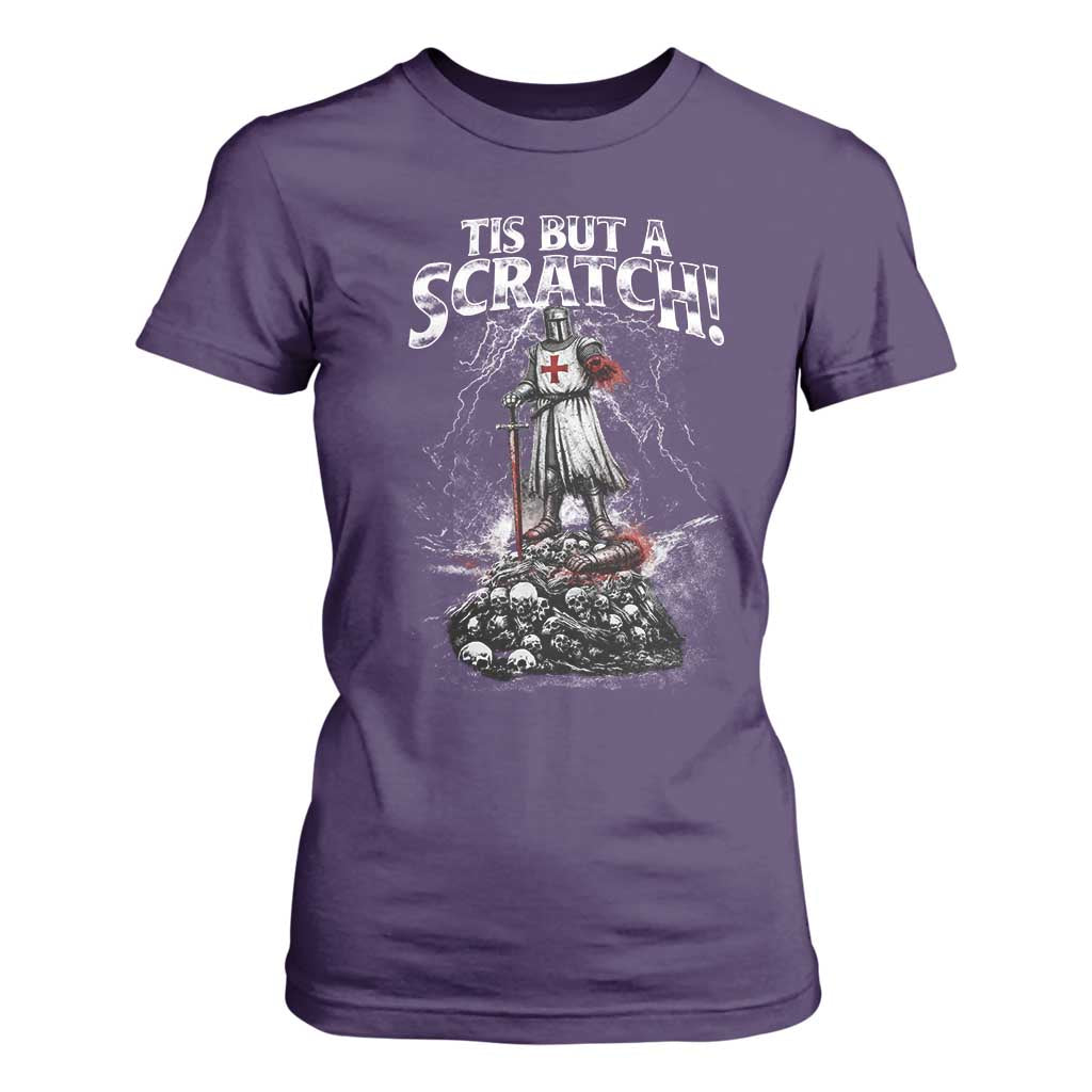 Funny Tis But A Scratch Medieval Warrior Knight T Shirt For Women Funny Gift Sarcastic Quote TS10 Purple Print Your Wear