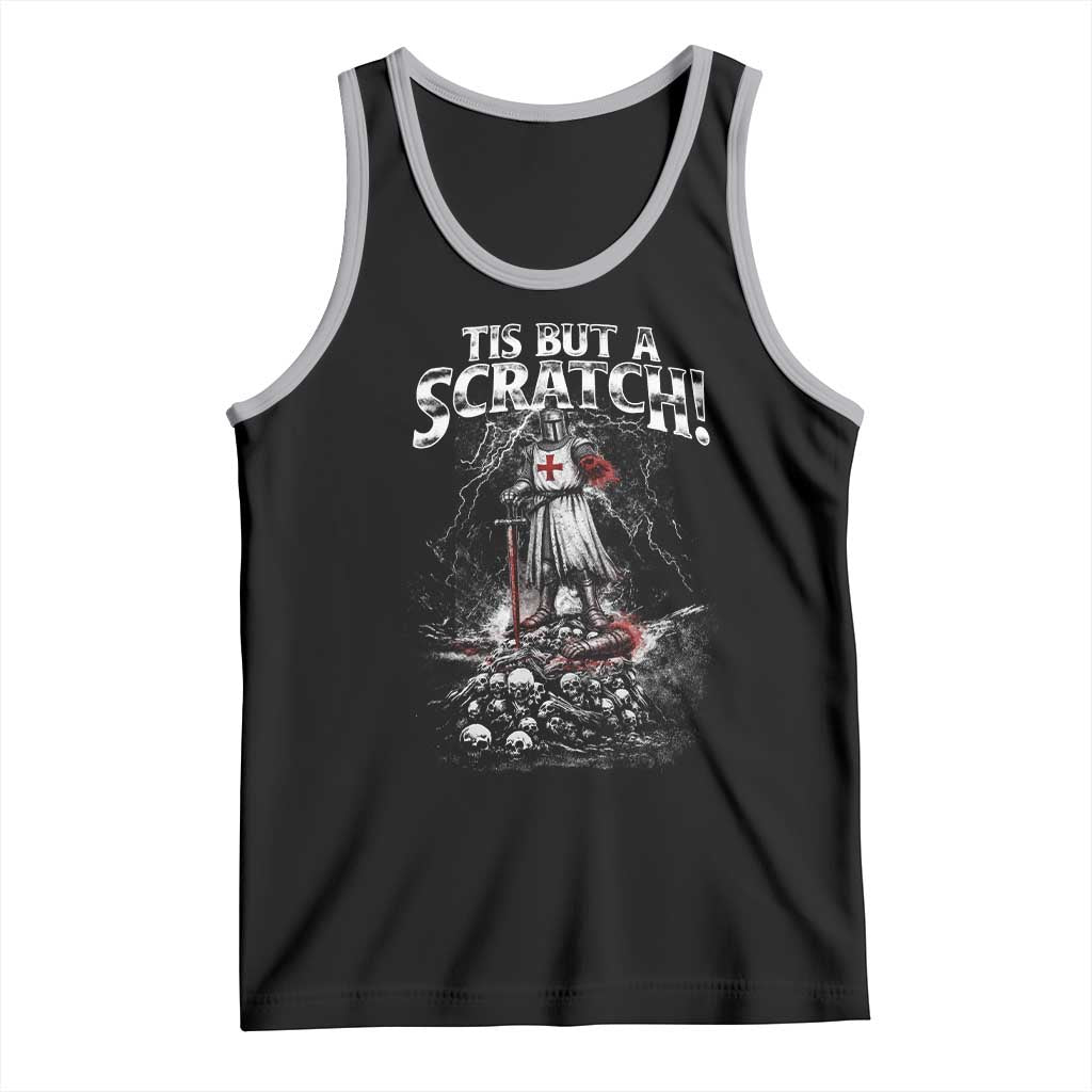 Funny Tis But A Scratch Medieval Warrior Knight Tank Top Funny Gift Sarcastic Quote TS10 Black Athletic Heather Print Your Wear