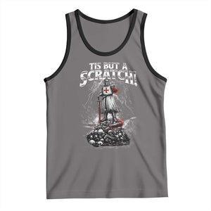 Funny Tis But A Scratch Medieval Warrior Knight Tank Top Funny Gift Sarcastic Quote TS10 Deep Heather Black Print Your Wear