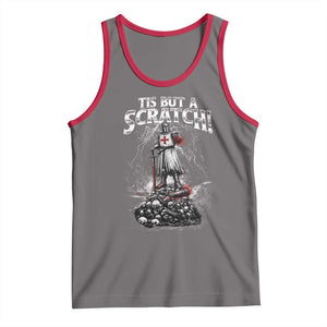 Funny Tis But A Scratch Medieval Warrior Knight Tank Top Funny Gift Sarcastic Quote TS10 Deep Heather Red Print Your Wear