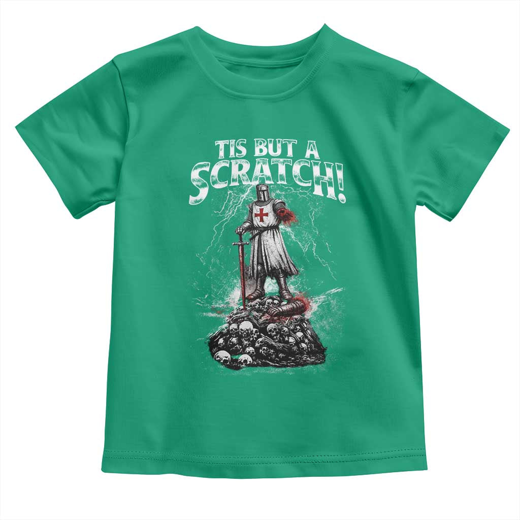 Funny Tis But A Scratch Medieval Warrior Knight Toddler T Shirt Funny Gift Sarcastic Quote TS10 Irish Green Print Your Wear