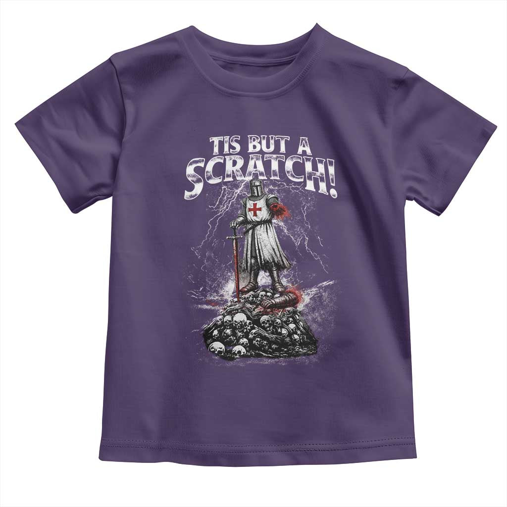 Funny Tis But A Scratch Medieval Warrior Knight Toddler T Shirt Funny Gift Sarcastic Quote TS10 Purple Print Your Wear