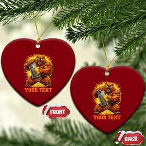Personalized BF Angry Bear Grating Cheese Ceramic Ornament Custom Text Football Fans TS10 Print Your Wear
