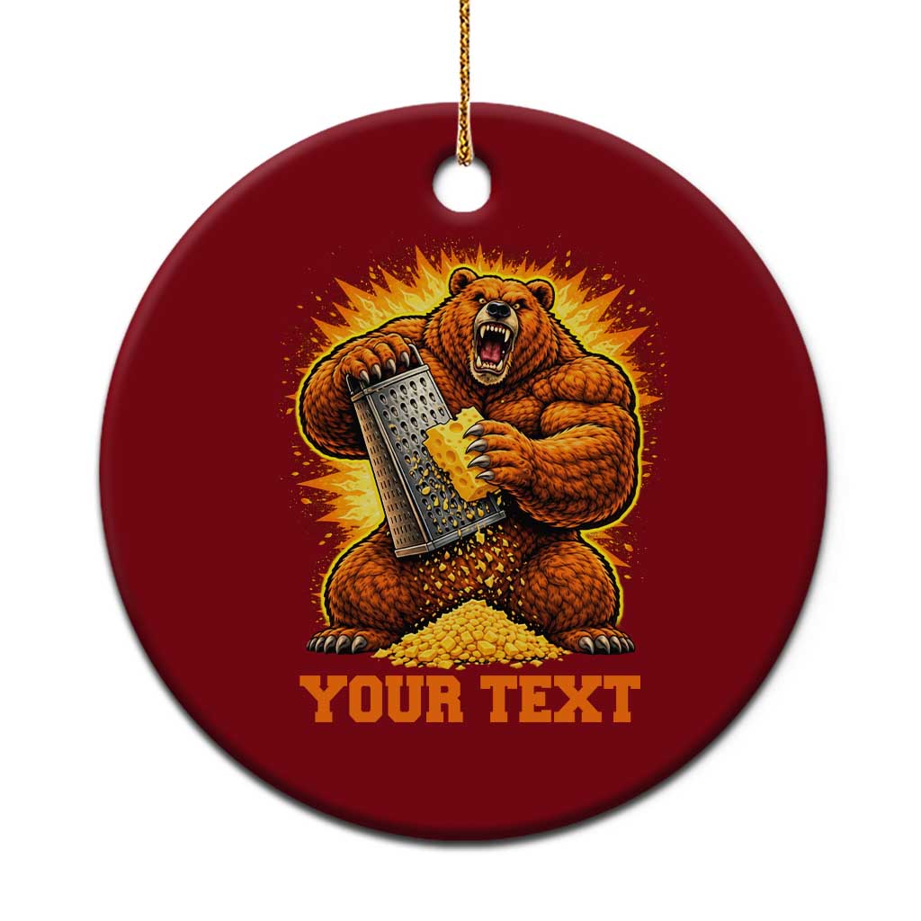 Personalized BF Angry Bear Grating Cheese Ceramic Ornament Custom Text Football Fans TS10 1pc Red Print Your Wear