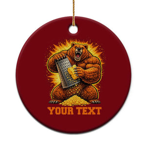 Personalized BF Angry Bear Grating Cheese Ceramic Ornament Custom Text Football Fans TS10 1pc Red Print Your Wear