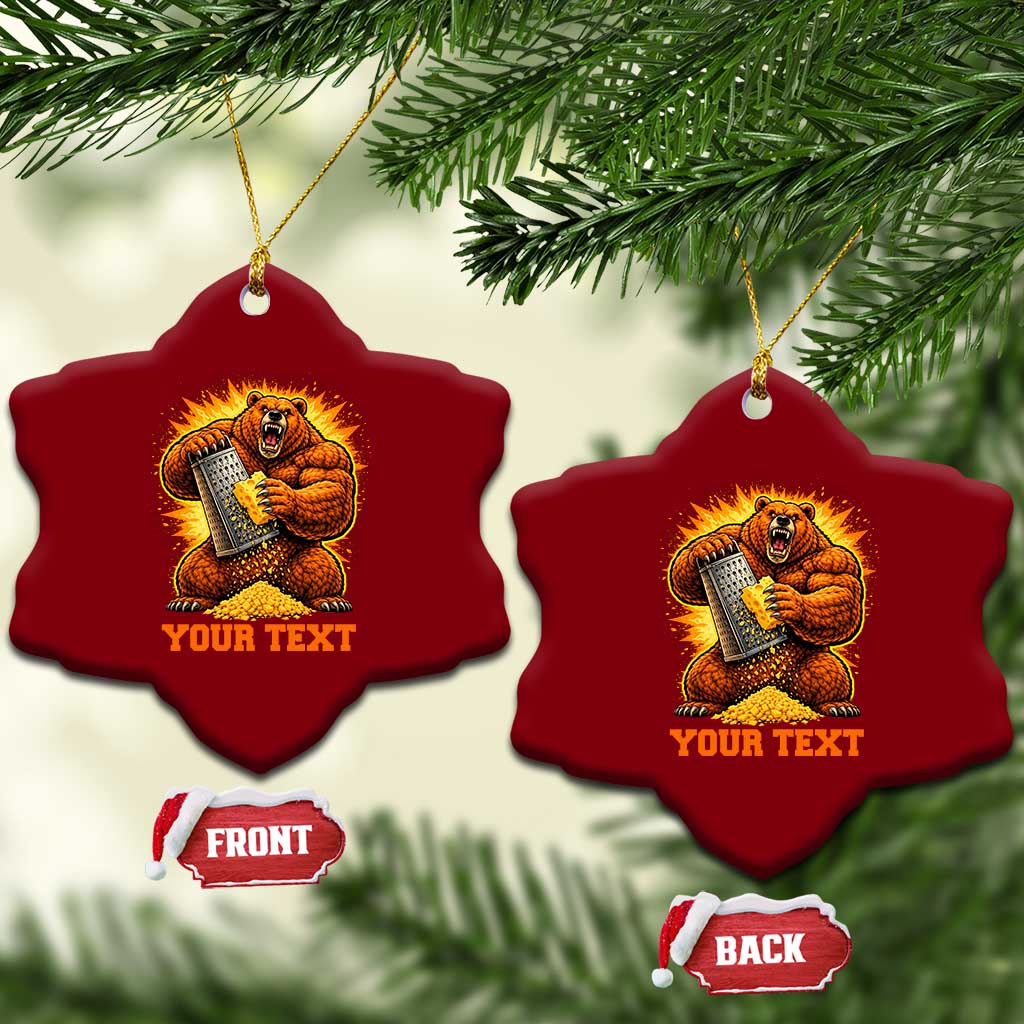 Personalized BF Angry Bear Grating Cheese Ceramic Ornament Custom Text Football Fans TS10 Print Your Wear