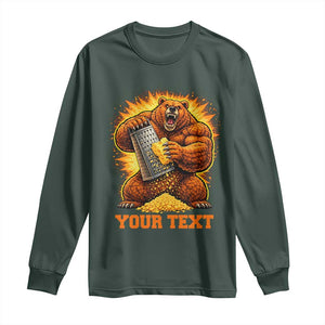 Personalized BF Angry Bear Grating Cheese Long Sleeve Shirt Custom Text Football Fans TS10 Dark Forest Green Print Your Wear