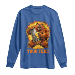 Personalized BF Angry Bear Grating Cheese Long Sleeve Shirt Custom Text Football Fans TS10 Royal Blue Print Your Wear