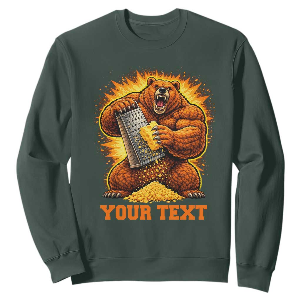 Personalized BF Angry Bear Grating Cheese Sweatshirt Custom Text Football Fans TS10 Dark Forest Green Print Your Wear