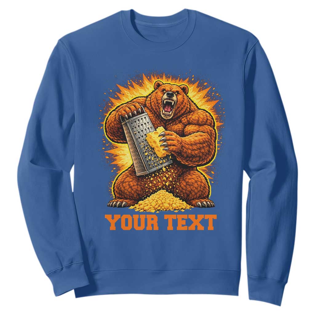 Personalized BF Angry Bear Grating Cheese Sweatshirt Custom Text Football Fans TS10 Royal Blue Print Your Wear