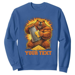 Personalized BF Angry Bear Grating Cheese Sweatshirt Custom Text Football Fans TS10 Royal Blue Print Your Wear