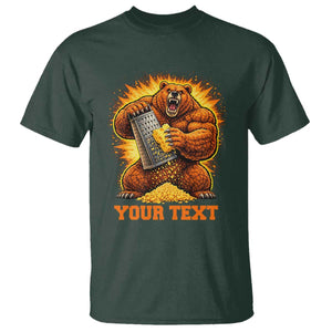 Personalized BF Angry Bear Grating Cheese T Shirt Custom Text Football Fans TS10 Dark Forest Green Print Your Wear