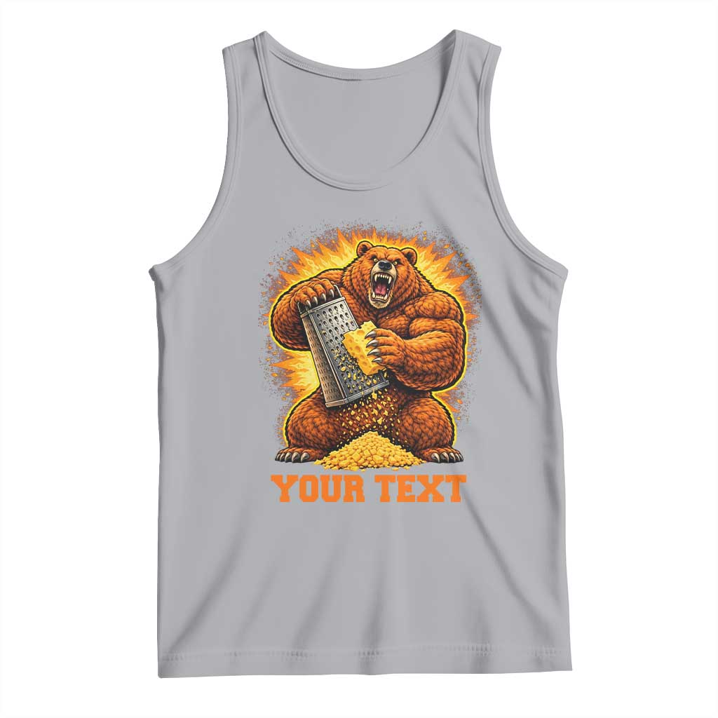 Personalized BF Angry Bear Grating Cheese Tank Top Custom Text Football Fans TS10 Athletic Heather Print Your Wear