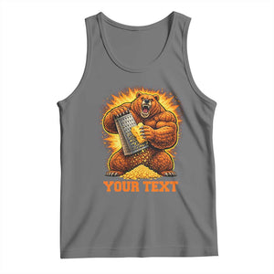 Personalized BF Angry Bear Grating Cheese Tank Top Custom Text Football Fans TS10 Black Heather Print Your Wear