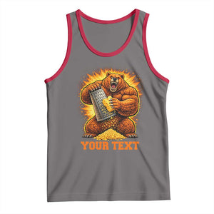 Personalized BF Angry Bear Grating Cheese Tank Top Custom Text Football Fans TS10 Deep Heather Red Print Your Wear