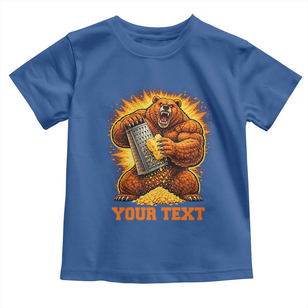 Personalized BF Angry Bear Grating Cheese Toddler T Shirt Custom Text Football Fans TS10 Royal Blue Print Your Wear