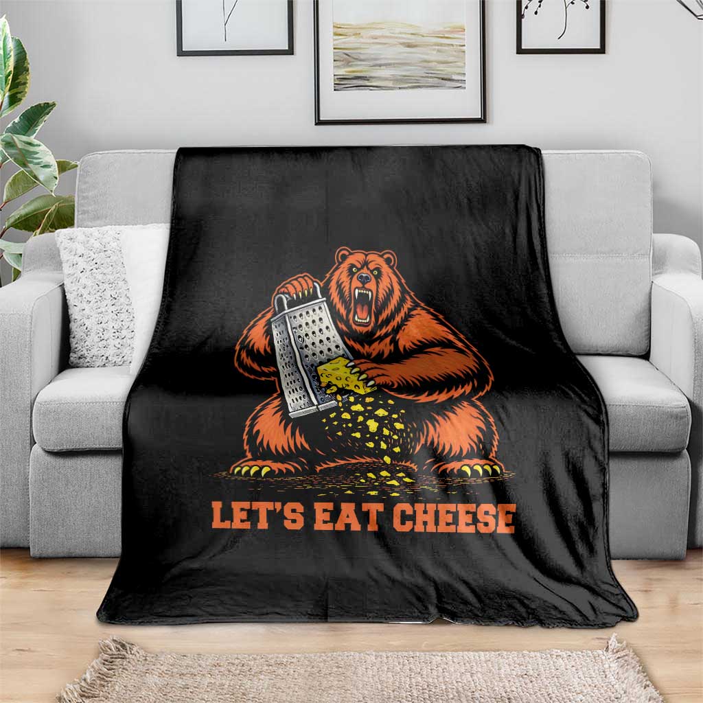 Angry Bear Grating Let's Eat Cheese Throw Blanket CFB Game Day Sport Fan TS10 Print Your Wear