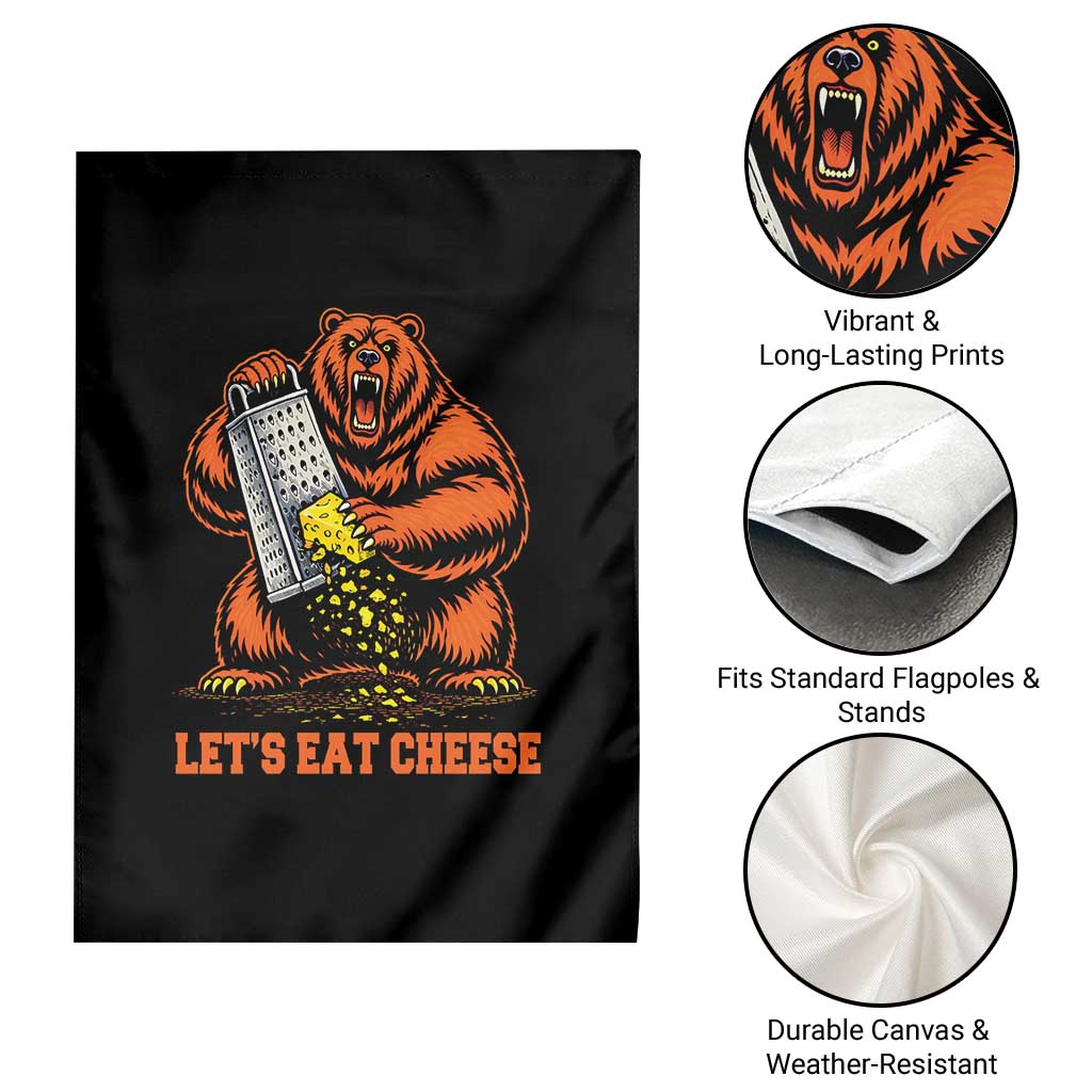 Angry Bear Grating Let's Eat Cheese Garden Flag CFB Game Day Sport Fan TS10 Print Your Wear