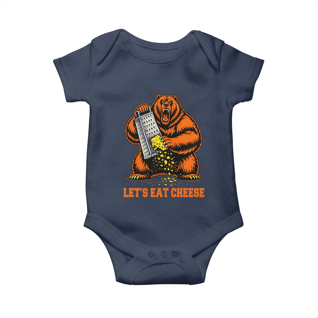 Angry Bear Grating Let's Eat Cheese Baby Onesie CFB Game Day Sport Fan TS10 Navy Print Your Wear