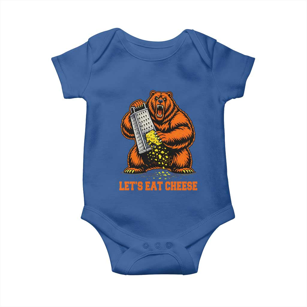 Angry Bear Grating Let's Eat Cheese Baby Onesie CFB Game Day Sport Fan TS10 Royal Blue Print Your Wear