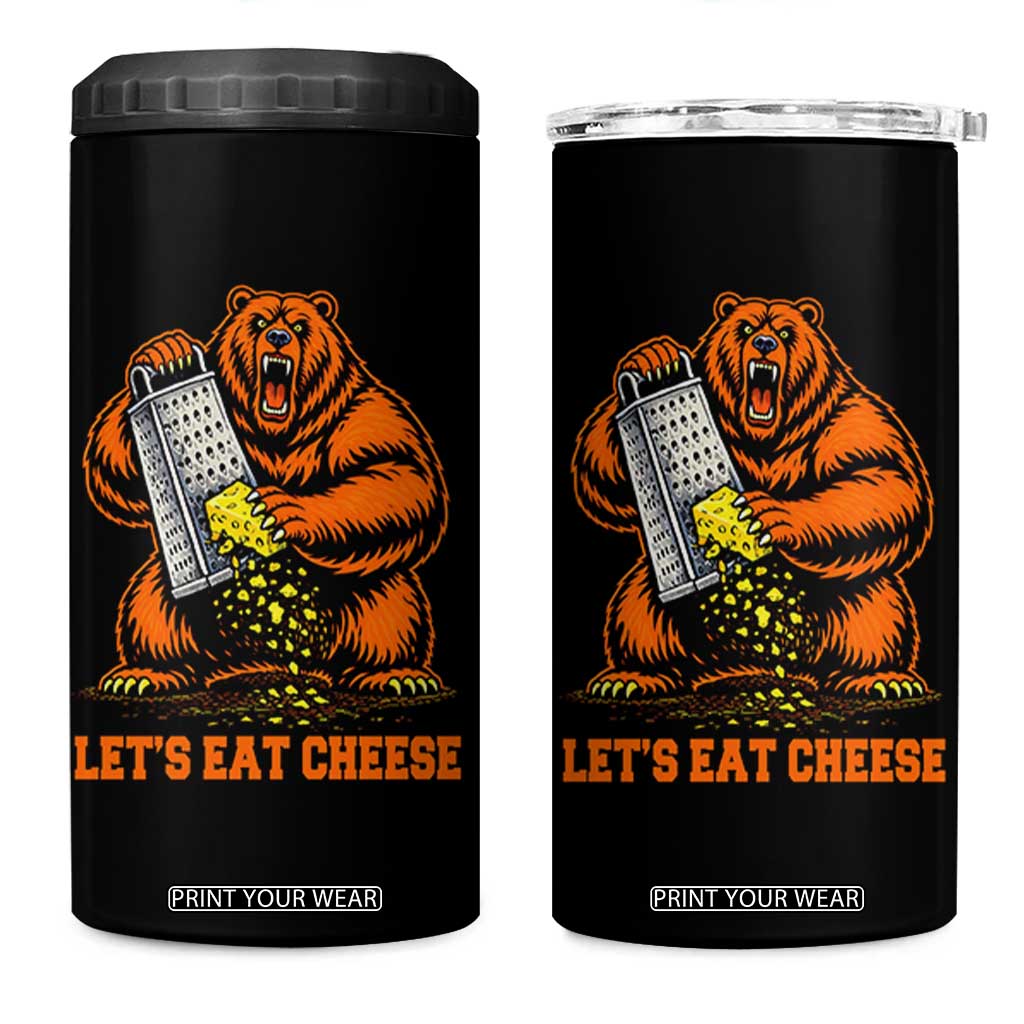 Angry Bear Grating Let's Eat Cheese 4 in 1 Can Cooler Tumbler CFB Game Day Sport Fan TS10 One Size: 16 oz Black Print Your Wear