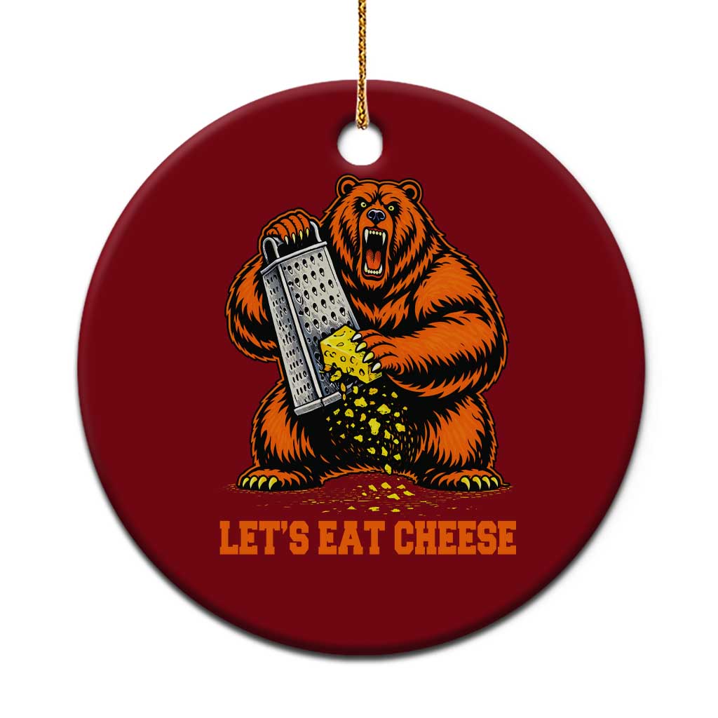 Angry Bear Grating Let's Eat Cheese Ceramic Ornament CFB Game Day Sport Fan TS10 1pc Red Print Your Wear