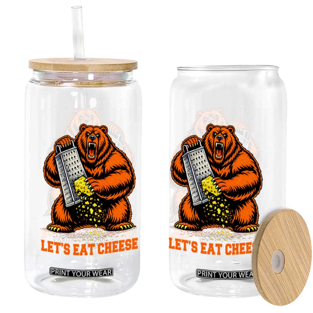 Angry Bear Grating Let's Eat Cheese Glass Can CFB Game Day Sport Fan TS10 Print Your Wear