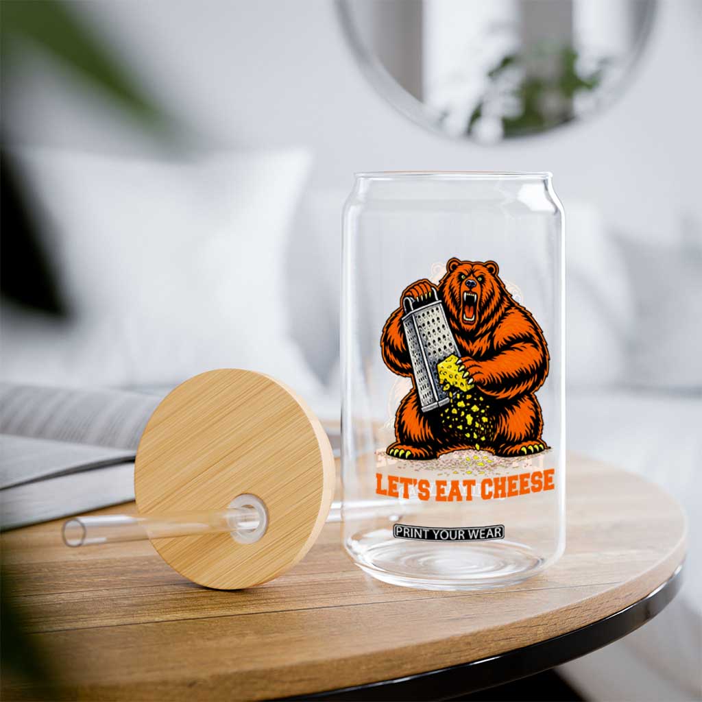 Angry Bear Grating Let's Eat Cheese Glass Can CFB Game Day Sport Fan TS10 Print Your Wear
