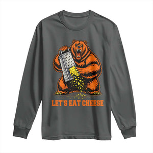 Angry Bear Grating Let's Eat Cheese Long Sleeve Shirt CFB Game Day Sport Fan TS10 Dark Heather Print Your Wear