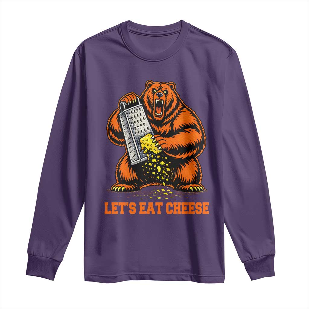 Angry Bear Grating Let's Eat Cheese Long Sleeve Shirt CFB Game Day Sport Fan TS10 Purple Print Your Wear