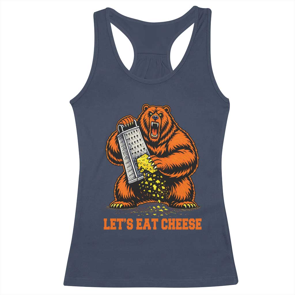 Angry Bear Grating Let's Eat Cheese Racerback Tank Top CFB Game Day Sport Fan TS10 Navy Print Your Wear