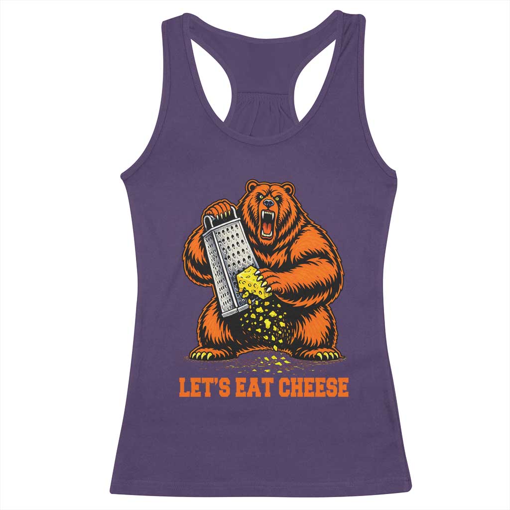Angry Bear Grating Let's Eat Cheese Racerback Tank Top CFB Game Day Sport Fan TS10 Purple Print Your Wear