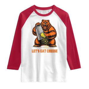 Angry Bear Grating Let's Eat Cheese Raglan Shirt CFB Game Day Sport Fan TS10 White Red Print Your Wear
