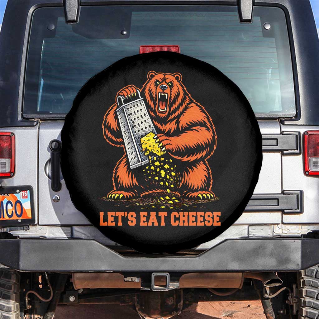 Angry Bear Grating Let's Eat Cheese Spare Tire Cover CFB Game Day Sport Fan TS10 No hole Black Print Your Wear