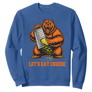 Angry Bear Grating Let's Eat Cheese Sweatshirt CFB Game Day Sport Fan TS10 Royal Blue Print Your Wear