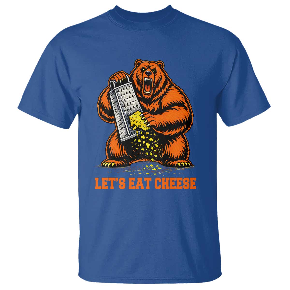 Angry Bear Grating Let's Eat Cheese T Shirt CFB Game Day Sport Fan TS10 Royal Blue Print Your Wear