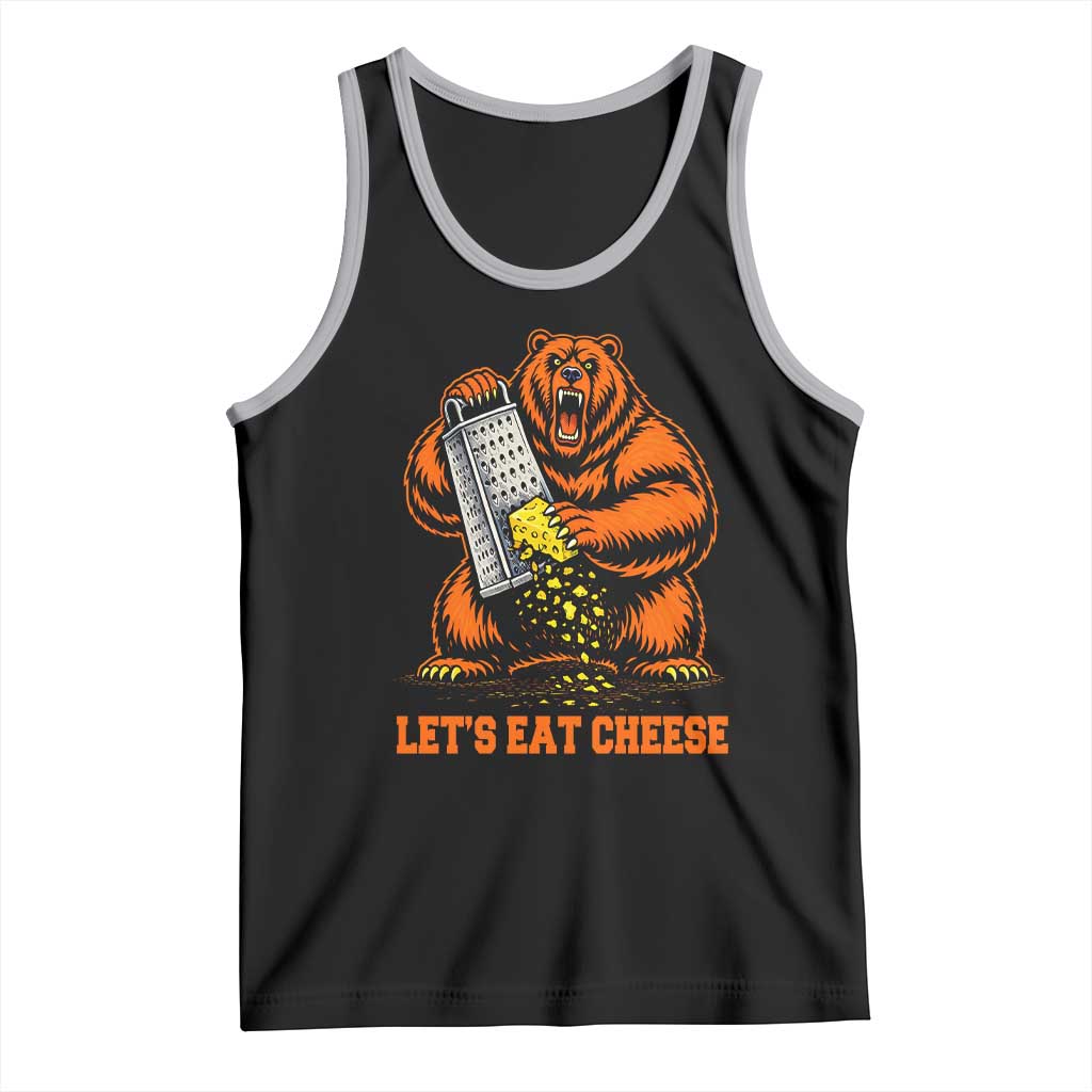 Angry Bear Grating Let's Eat Cheese Tank Top CFB Game Day Sport Fan TS10 Black Athletic Heather Print Your Wear